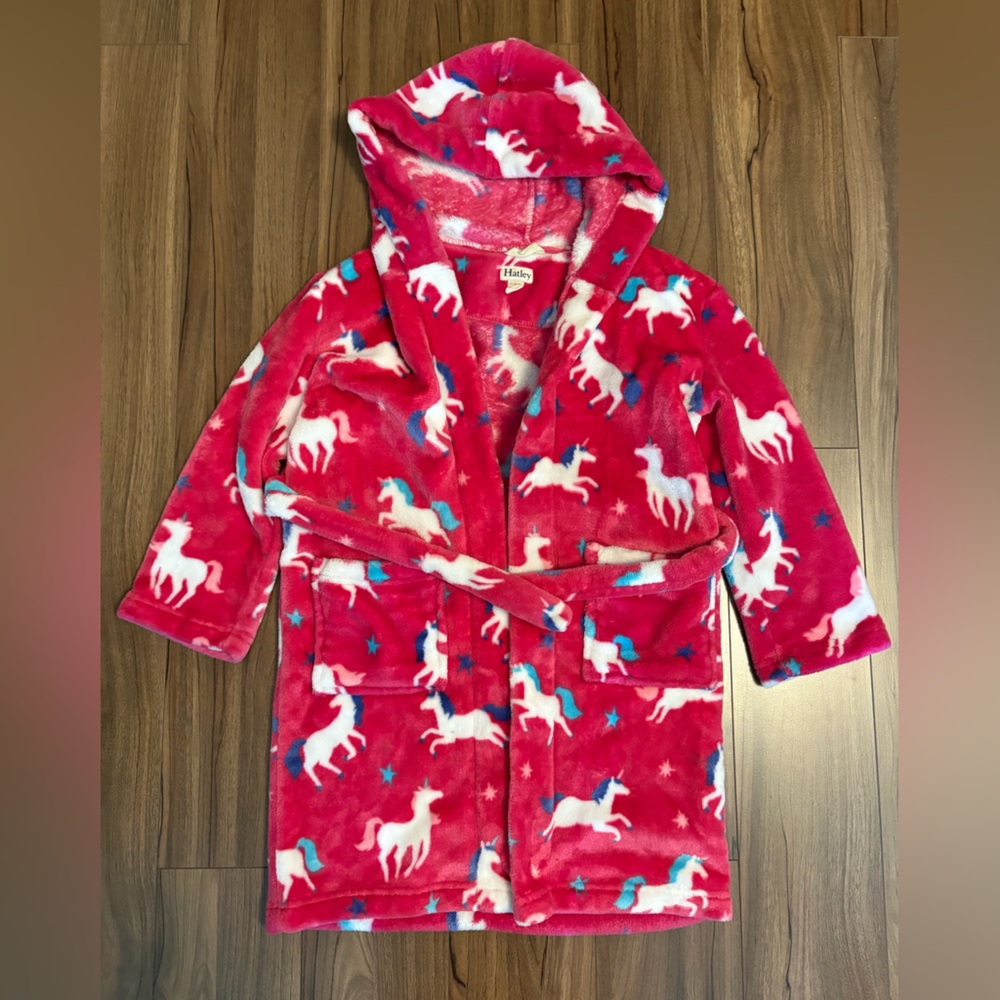 Hatley Kids Hooded Robe in Unicorn Print